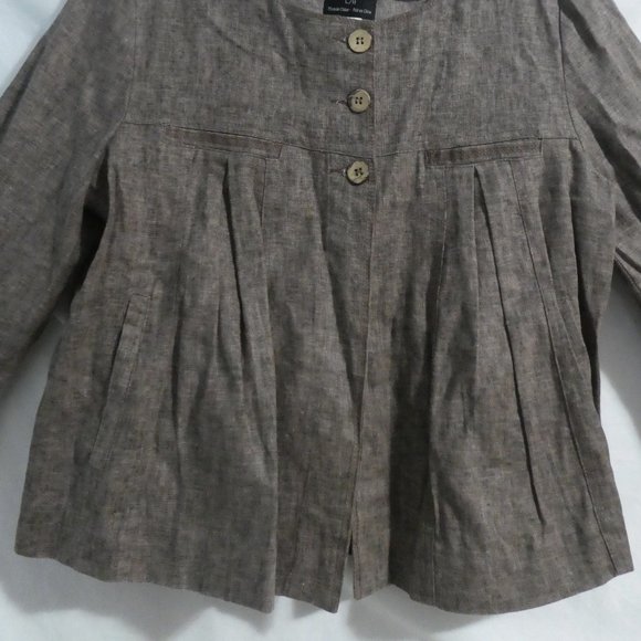 DELICIOUS | large | 100% cotton | Linen-Like Blazer | Faux Pockets | 3 Buttons - Picture 6 of 12